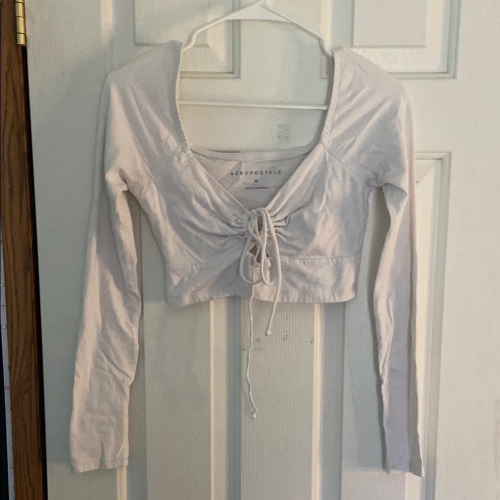 Aeropostale Women's White Long Sleeve Top